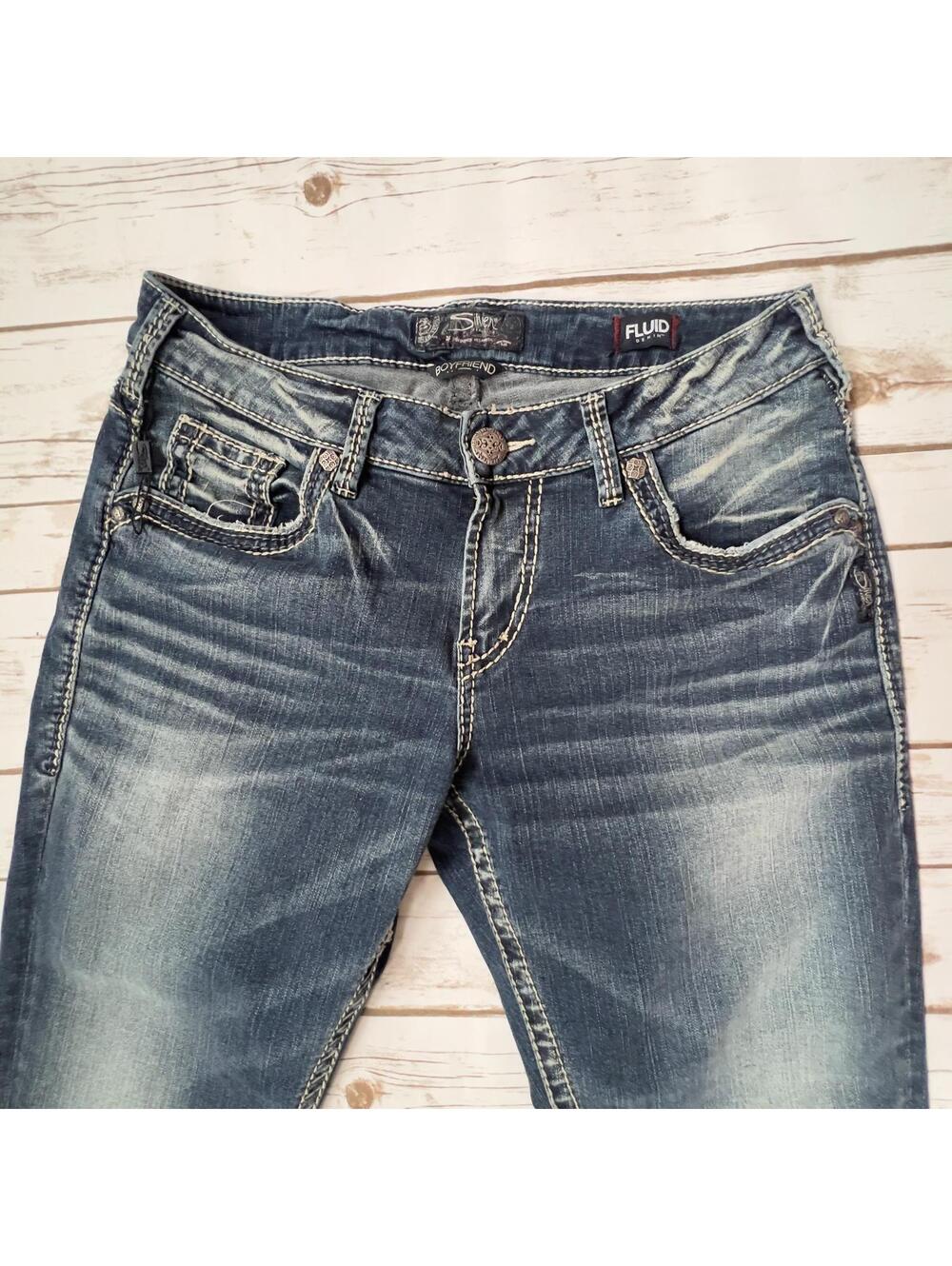 Silver Jeans Co. Boyfriend Mid Rise Slim Leg Fit Denim Jeans - 29